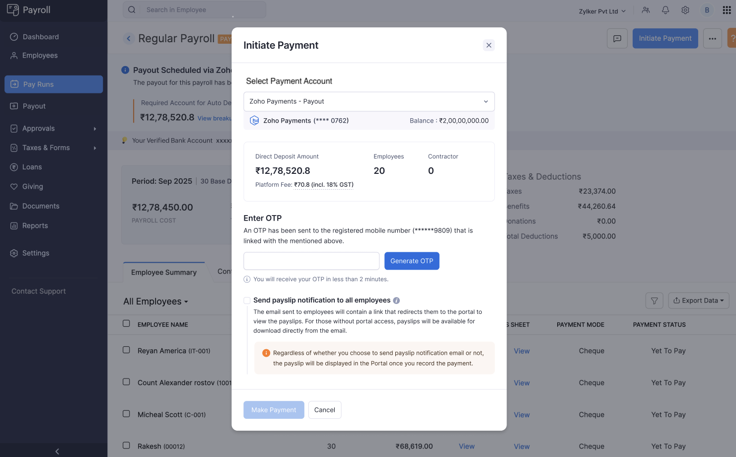 Zoho Payroll