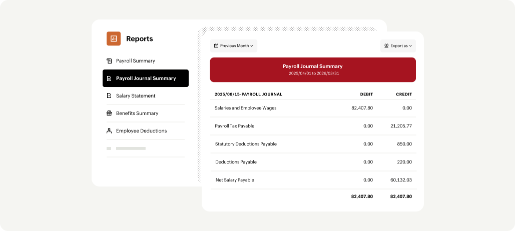 Zoho Payroll Canada - payroll reports