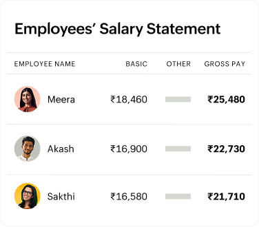 Employee salary statement