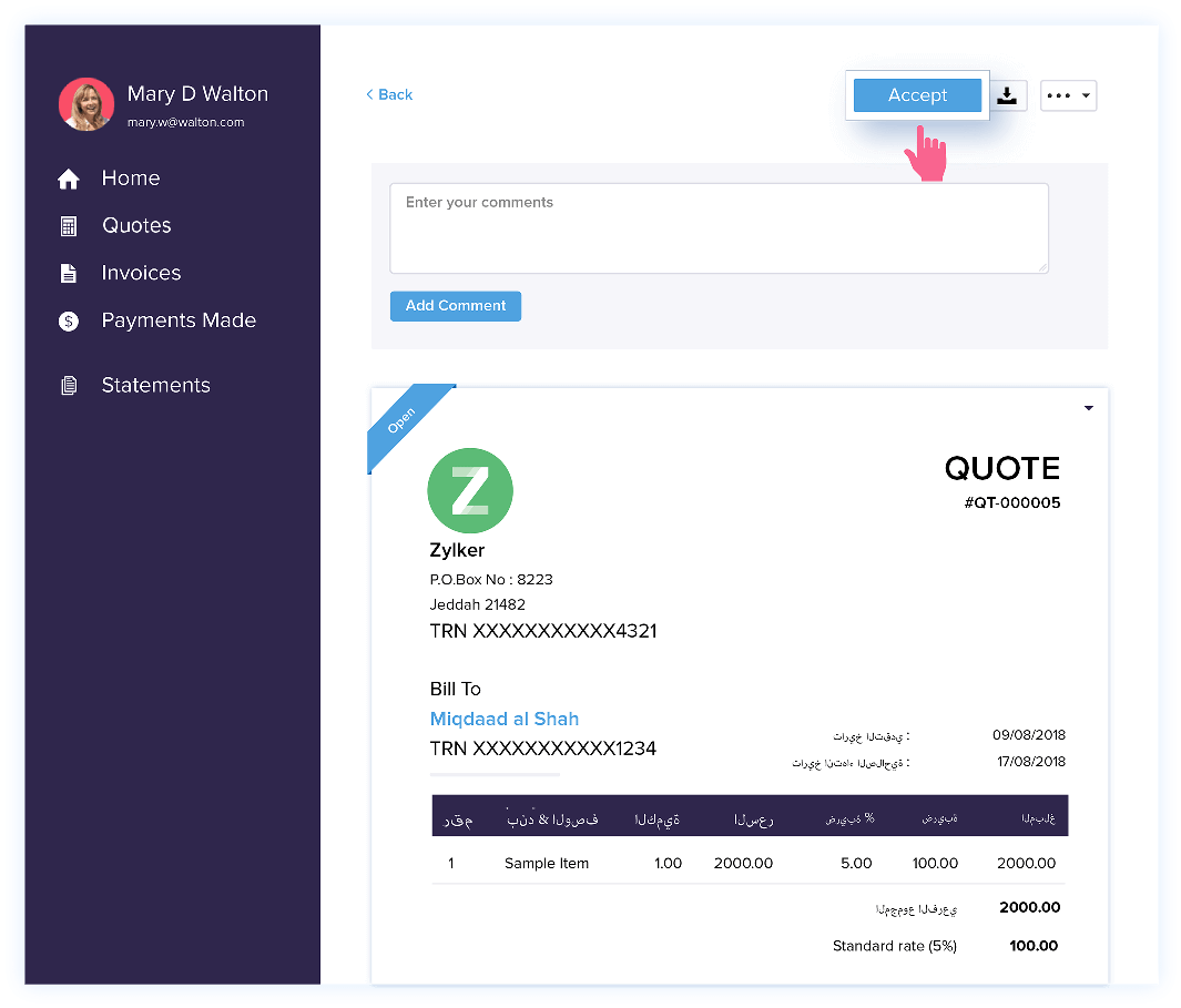 Approve Quotes - Quote & Invoice Software | Zoho Books