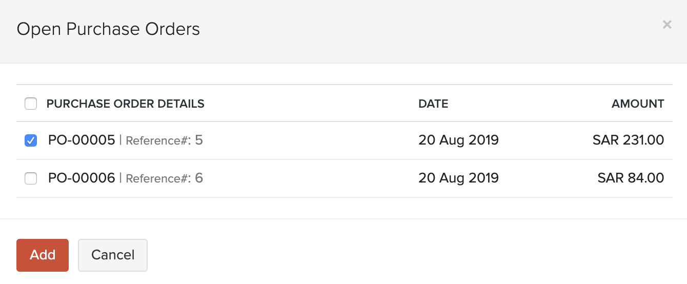 Add Purchase Order Details