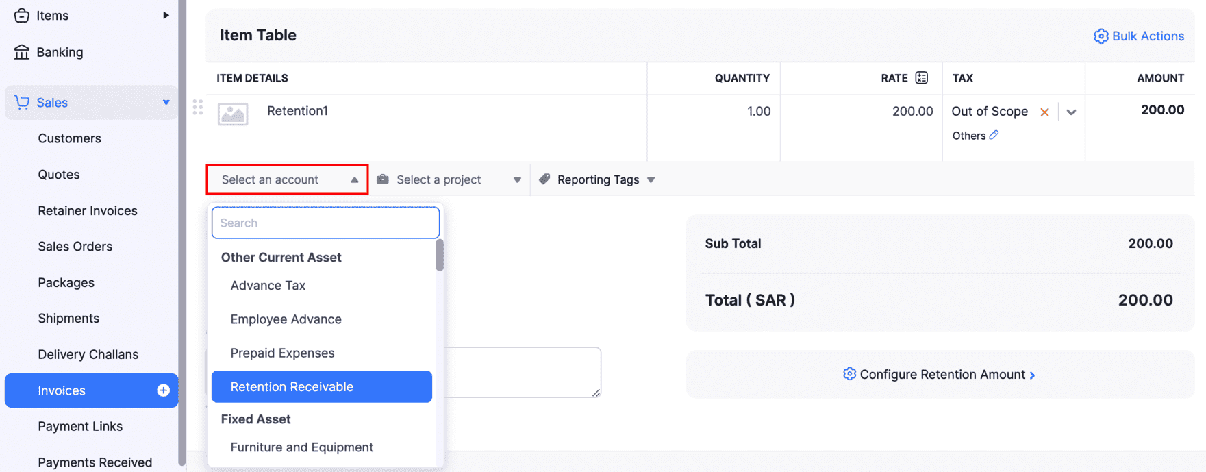 Record Retention through Invoice