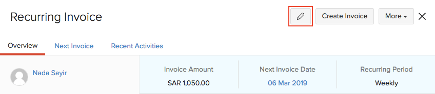 Edit Recurring Invoice