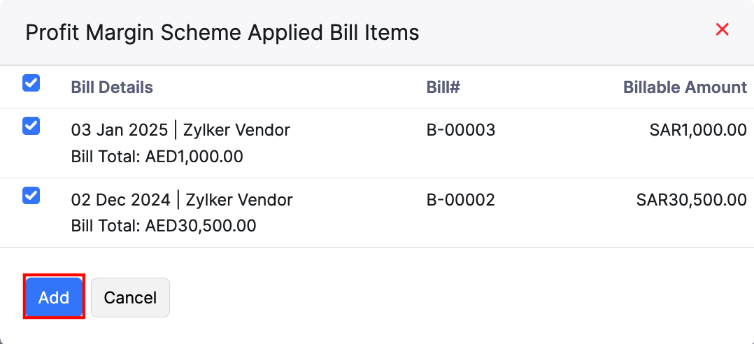 PMS Invoices Pop-up