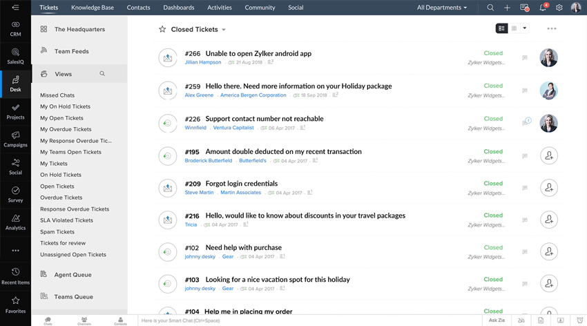 Visualize e responda a tíquetes de clientes a partir de uma caixa de entrada universal