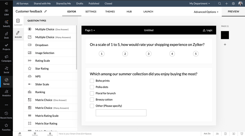 Elabore, edite e visualize feedbacks de clientes, tudo em um só lugar