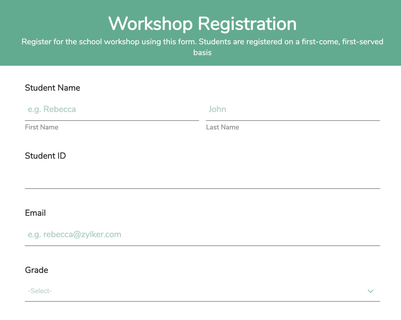 Education form templates