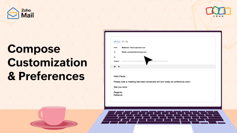 Customize appearance and set preferences to your compose window in Zoho Mail