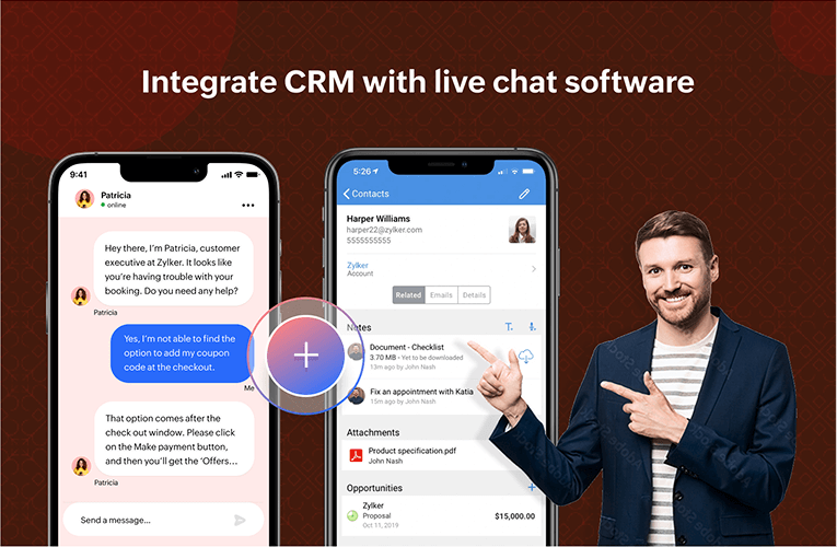 CRM integration with live chat software