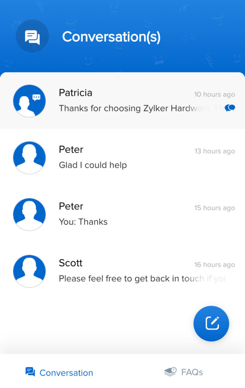 顧客がチャット履歴にアクセスできる