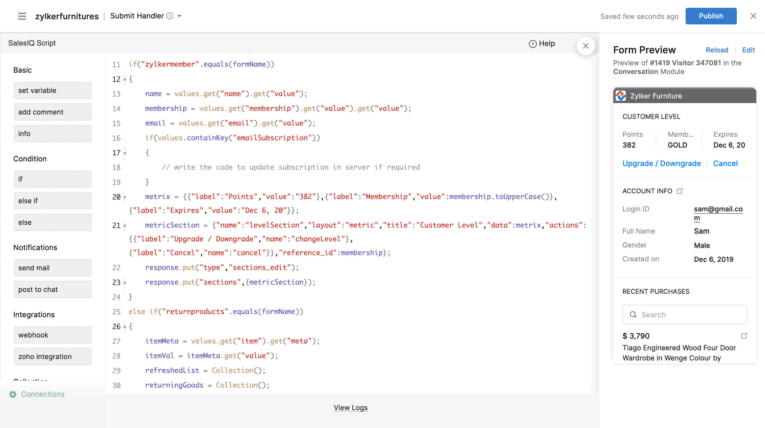 Quản lý dữ liệu được hiển thị bằng bộ kiểm soát biểu mẫu