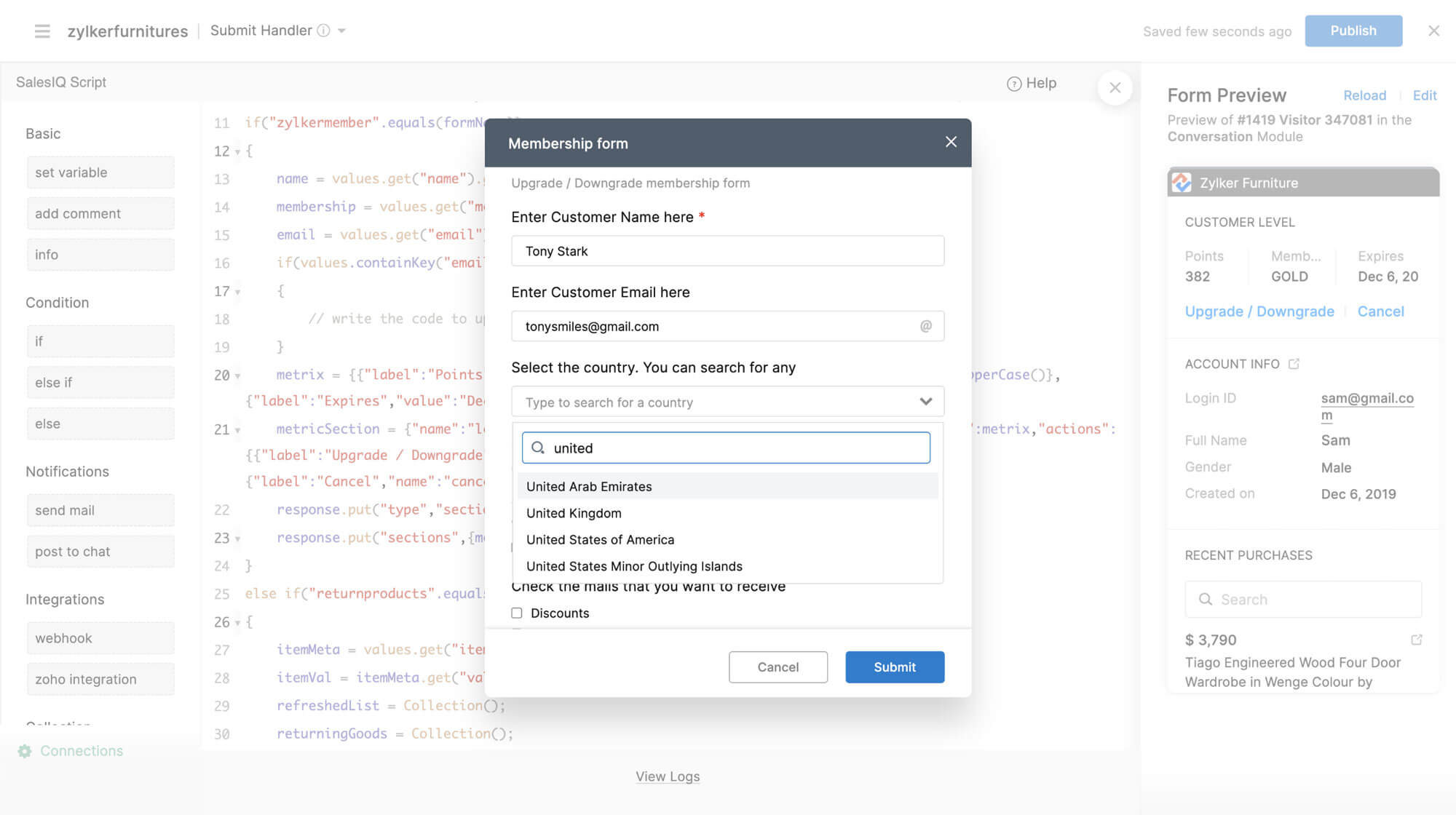 Quản lý dữ liệu được hiển thị bằng bộ kiểm soát biểu mẫu