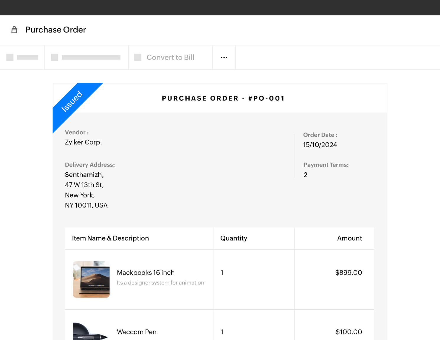 purchase order illustration