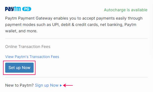Paytm Setup