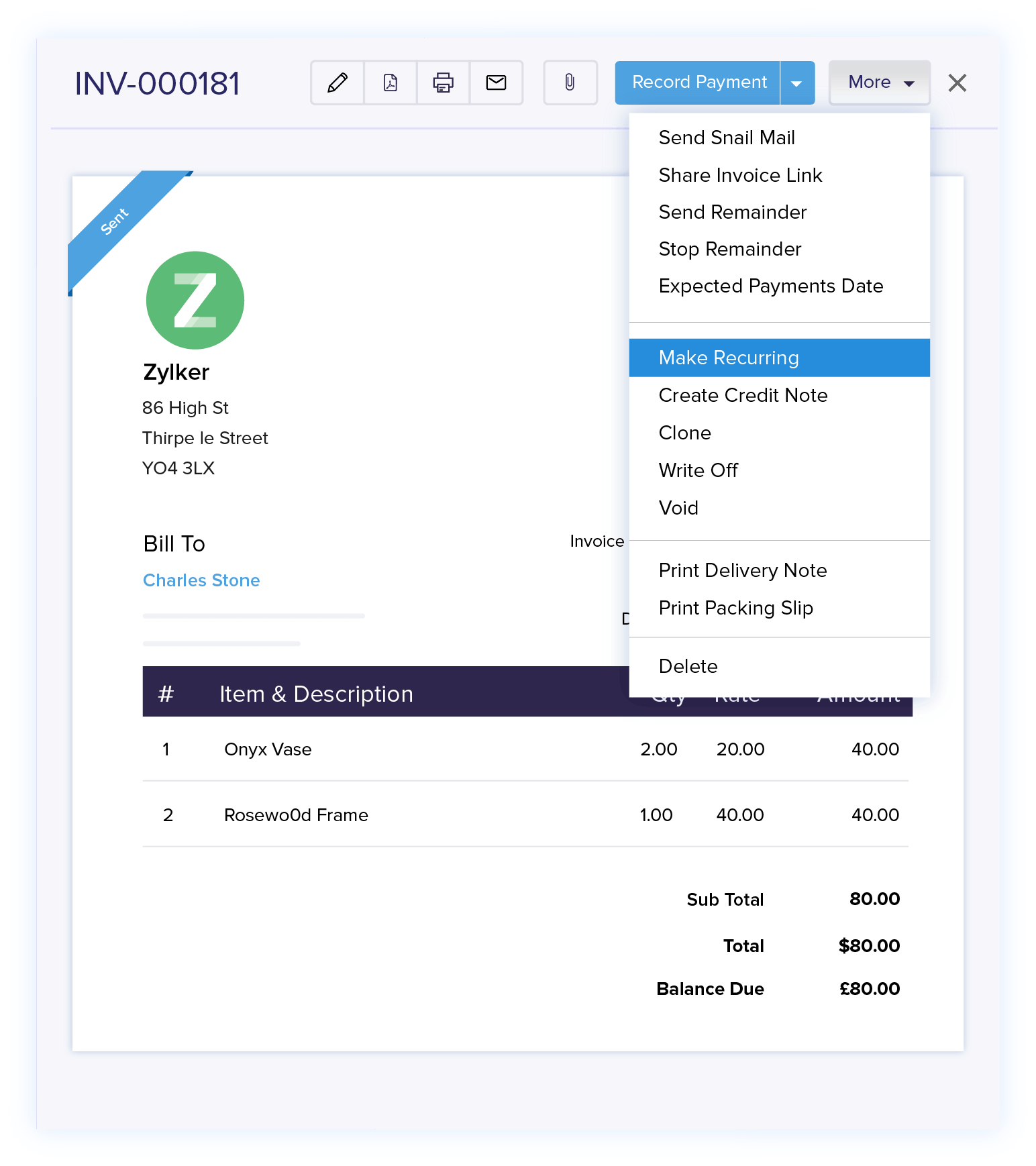 Recurring Billing - Invoicing and Accounting Software | Zoho Books