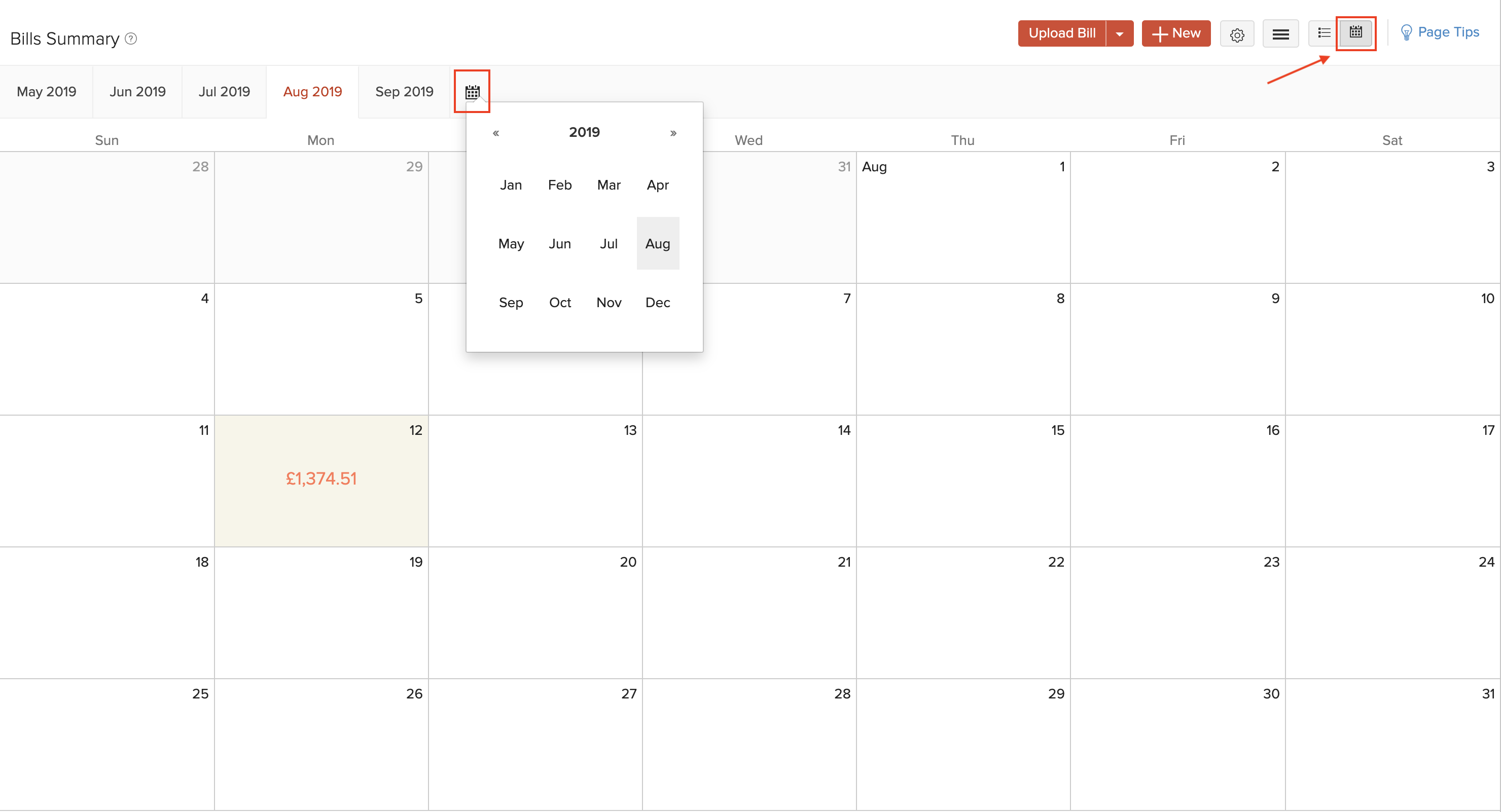 Calendar View