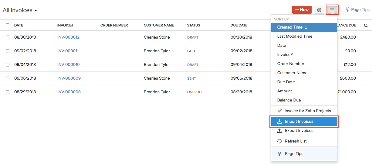 Import Invoices