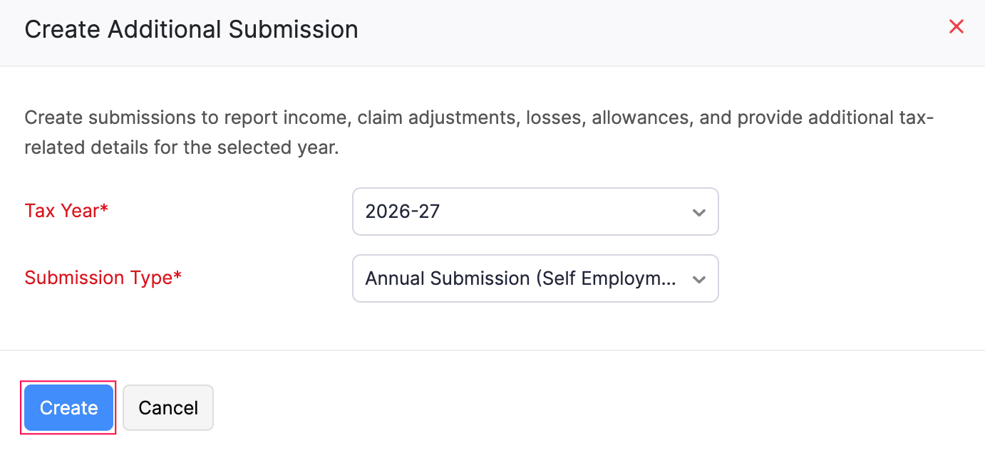 Create Additional Submission
