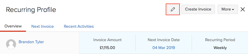 Edit Recurring Invoice