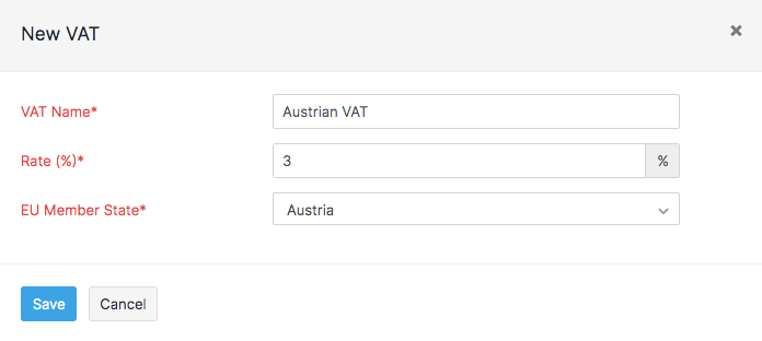 New VAT Details