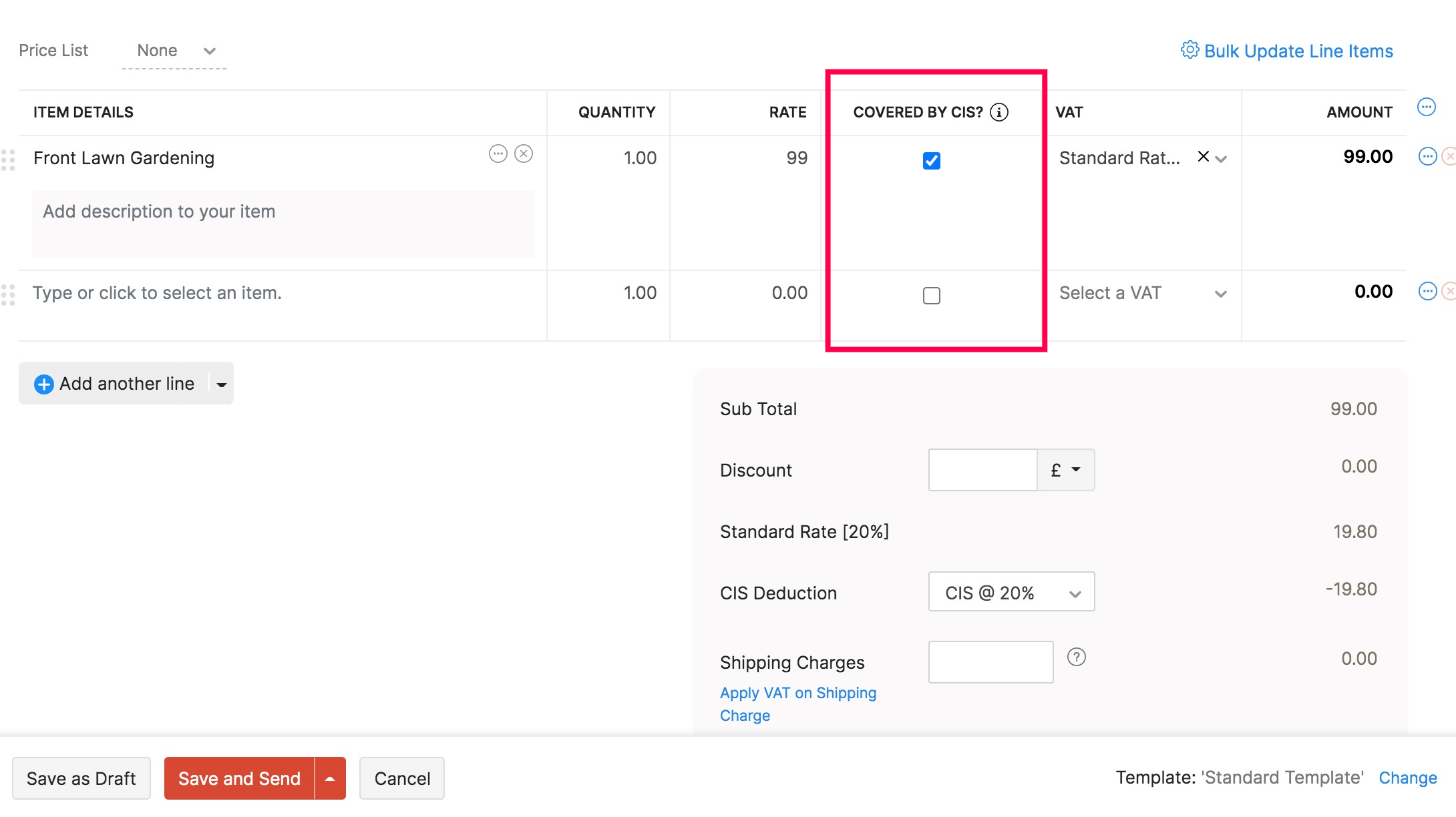 CIS sales transaction