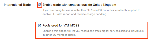 Enable VAT MOSS