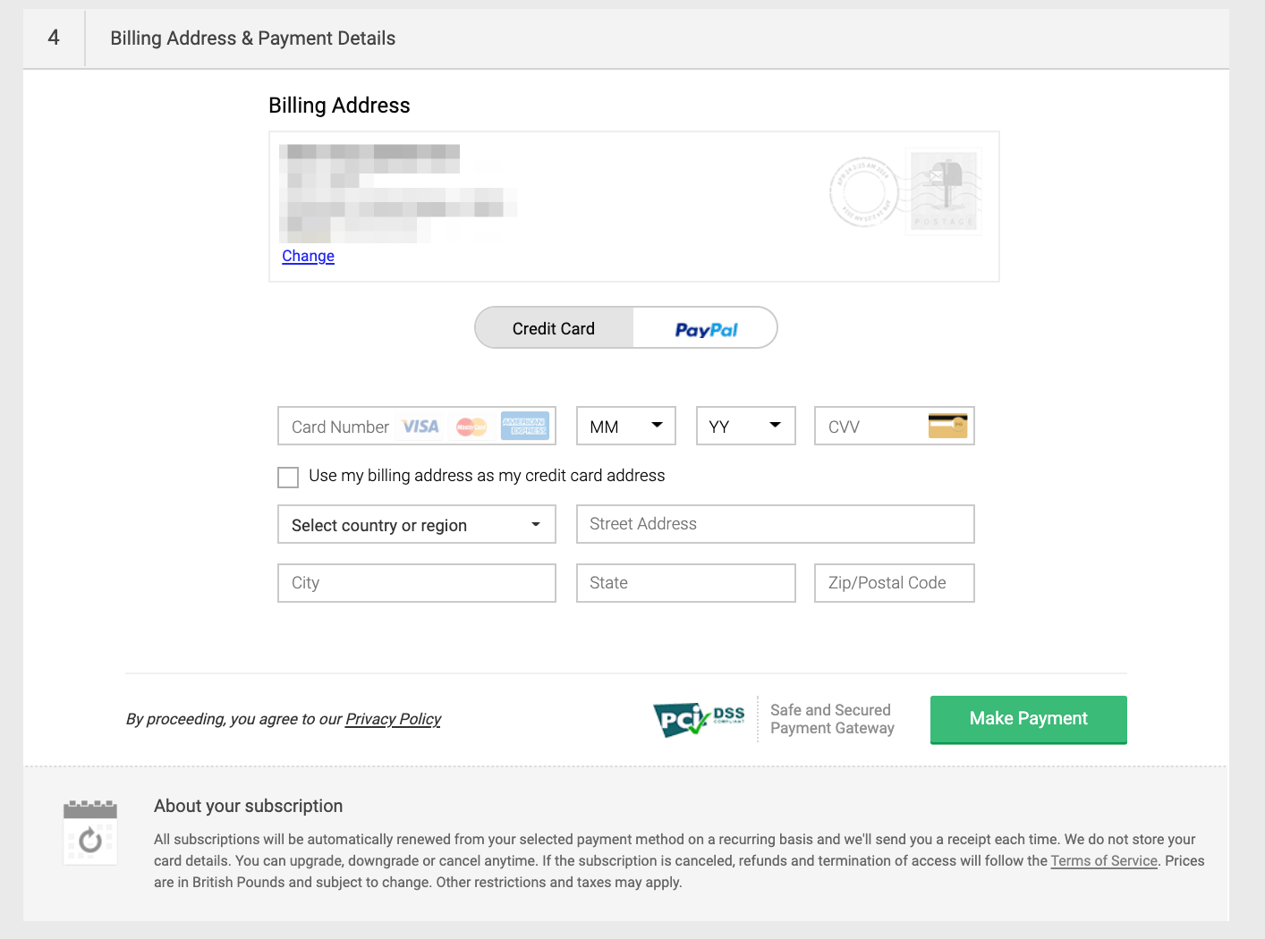 Payment Details