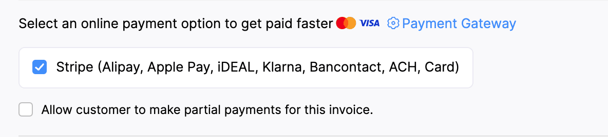 Online Payment Option Stripe