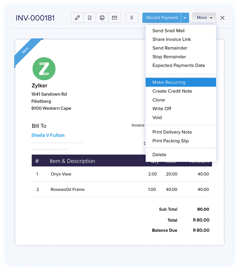 Recurring Billing - Invoicing and Accounting Software | Zoho Books