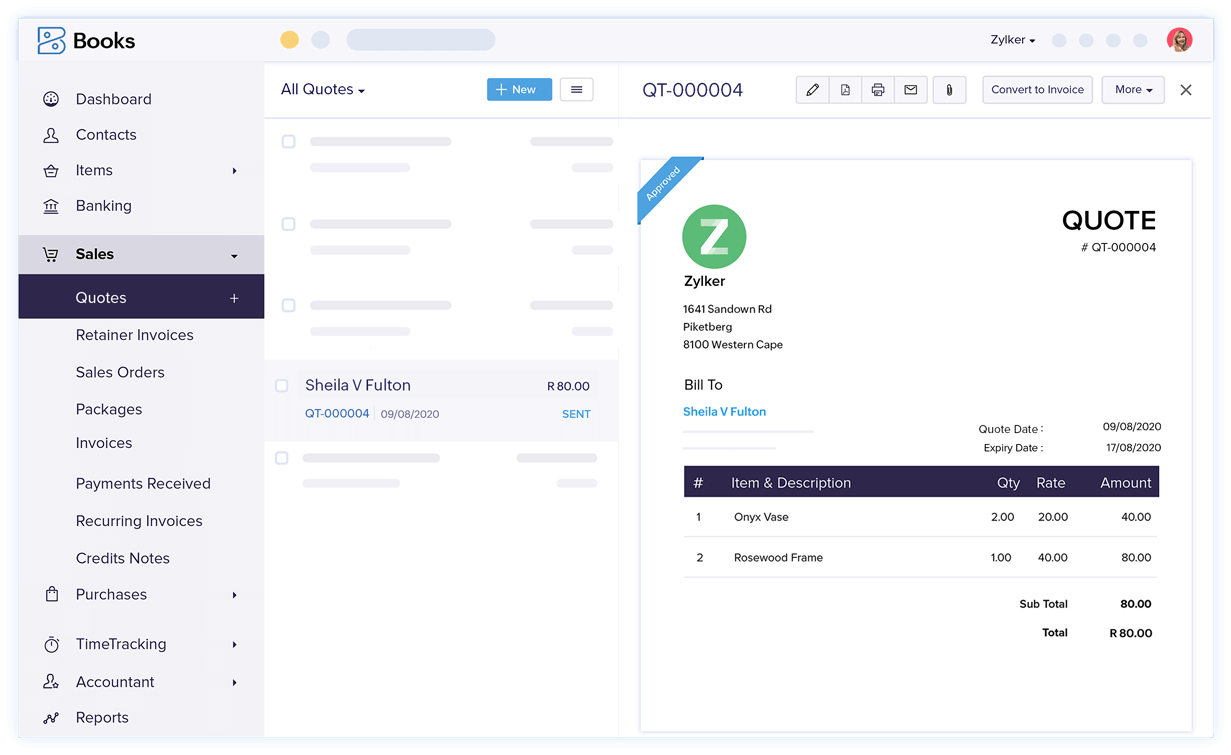 Create Quotes - Quote & Invoice Software | Zoho Books